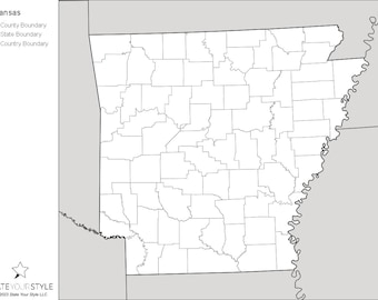 Arkansas Maps with Counties [DIGITAL DOWNLOAD]