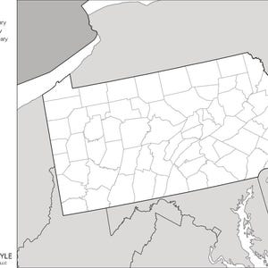 Mapas de Pensilvania con condados [DESCARGA DIGITAL]