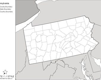 Pennsylvania Maps with Counties [DIGITAL DOWNLOAD]
