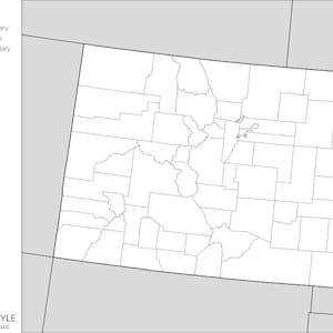 Cartes du Colorado avec comtés [TÉLÉCHARGEMENT NUMÉRIQUE]