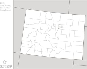 Colorado Maps with Counties [DIGITAL DOWNLOAD]