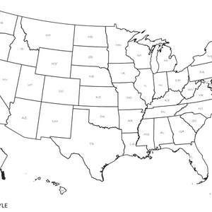 Mapa dos Estados Unidos [DOWNLOAD DIGITAL]