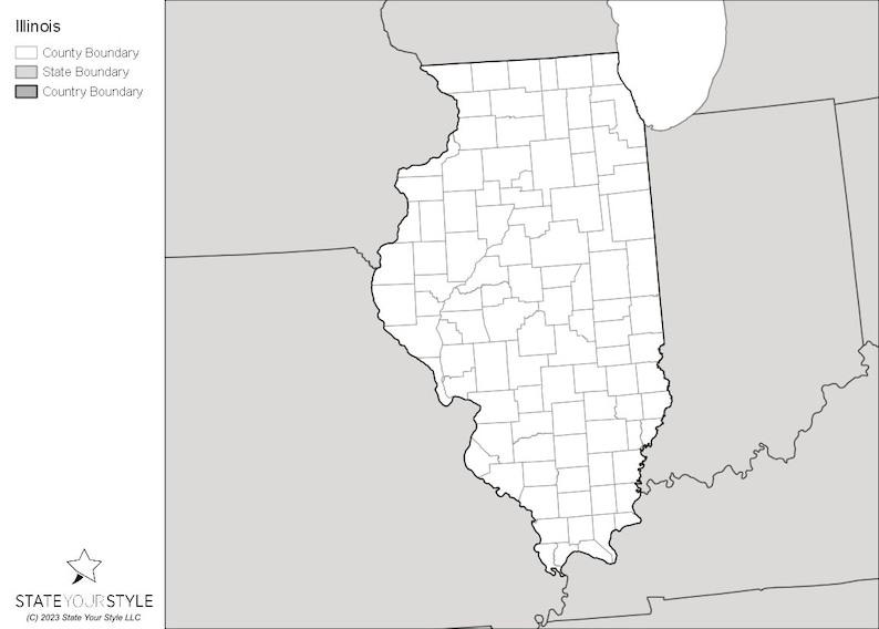 Illinois Maps With Counties [DIGITAL DOWNLOAD] - Etsy