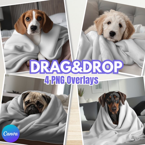 Dog Blanket Mockup Bundle, Drag & Drop Blanket Mockup, PNG, Canva Overlay, Nursery Blanket Mockup Custom, Towel Mockup, Chair Mockup