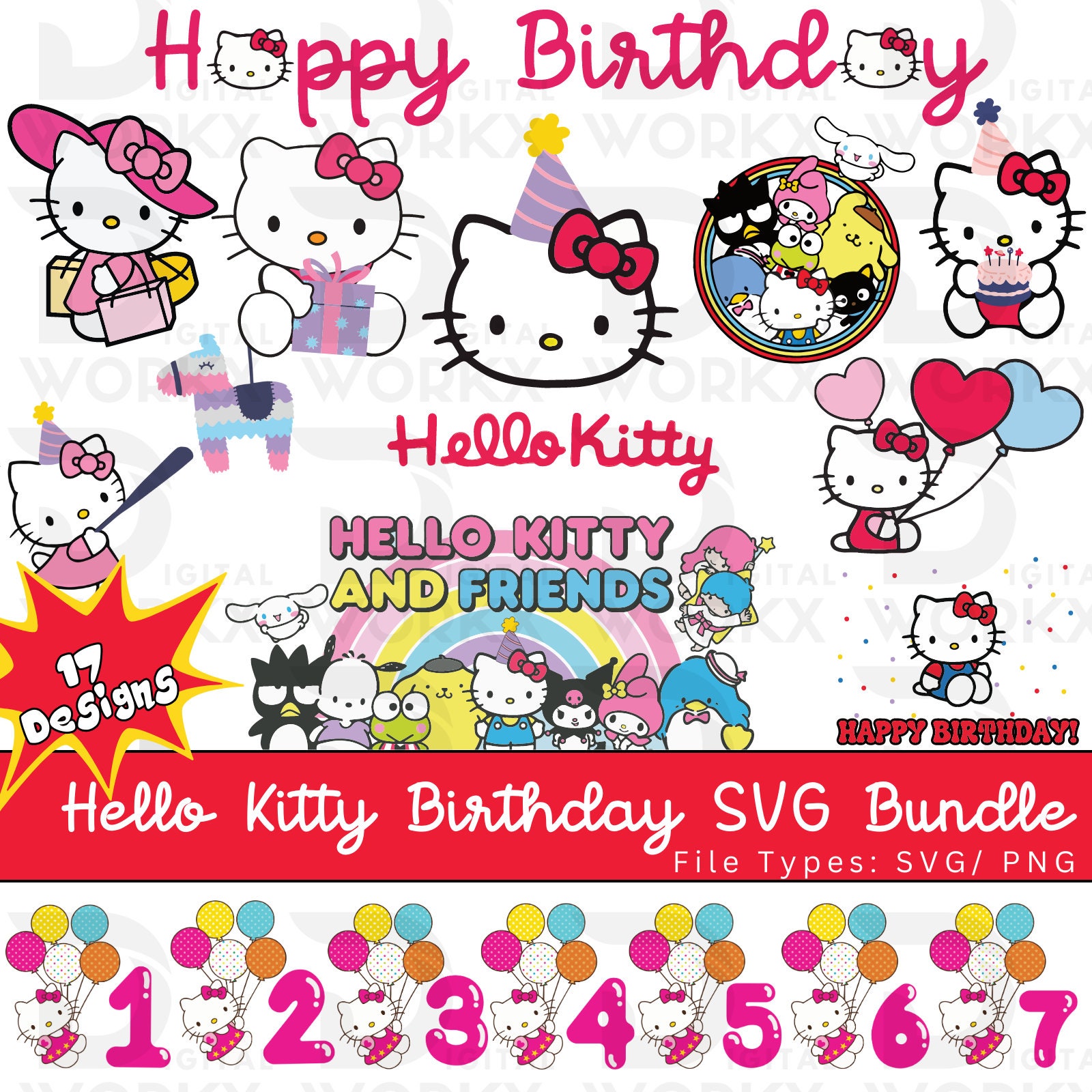 Updated 75+ Valentine Hello Kitty Bundle, Valentine kawaii kitty SVG p