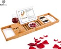 Adjustable Bamboo Bath Caddy, Home Spa Tray, Relaxation Organizer