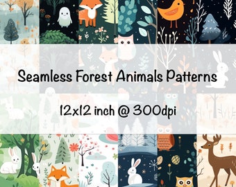 Seamless Forest Animals Pattern