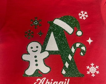 Camisa navideña con monograma personalizado