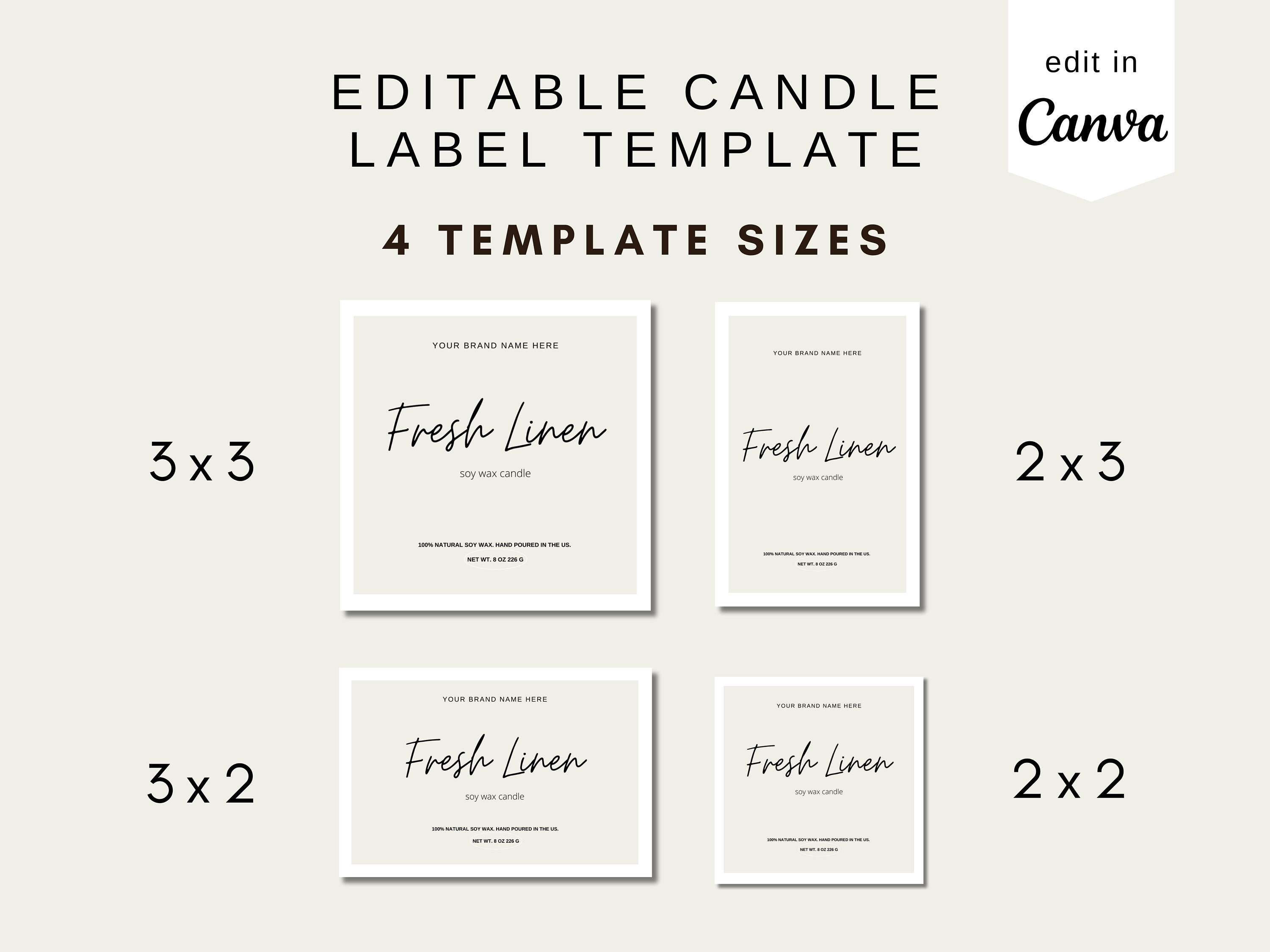 Editable Candle Label, Create Your Own Candle Label, Modern Printable