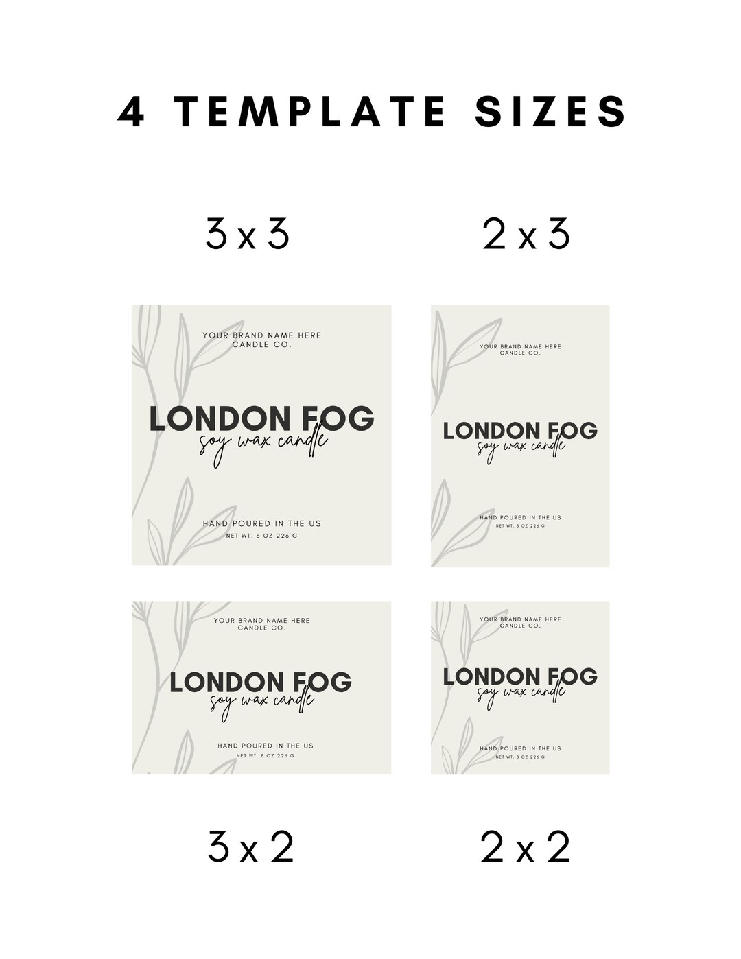 Editable Candle Label, Create Your Own Candle Label, Modern Printable