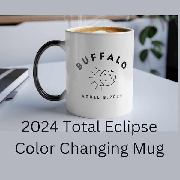 Solar Eclipse 2024 Mug, Total Eclipse Mug,2024 Custom Eclipse Path of Totality Mug,Unique Eclipse Mug,Color Changing Coffee Mug,Eclipse Gift