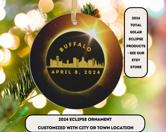 Eclipse Ornament,2024 Total Solar Eclipse Ornament Eclipse Ornament,Travel Souvenir,Eclipse Gift, Celestial Ornament,2024 Gift,2024Christmas