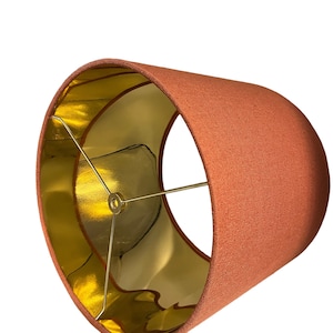 Lamp shade Drum lampshade  lamp shade unique lampshade terracotta linen lampshade custom lampshade linen lamp shade linen rust lampshade