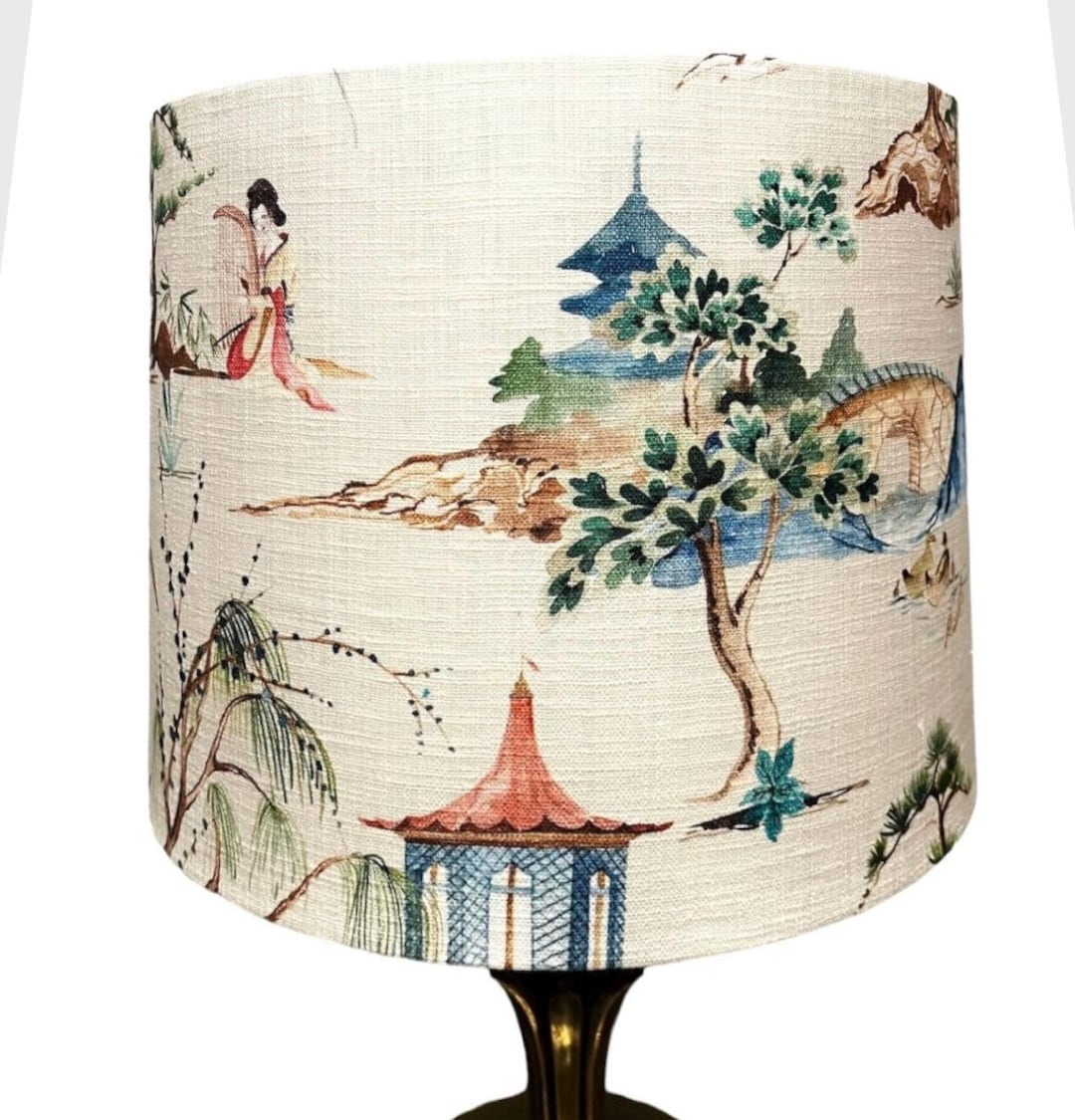 Lampshade Drum Lampshade Oriental Lamp Shade Pagoda Lampshade Hand Made ...