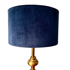 Lamp shade Drum lampshade  lamp shade unique lampshade neutral lampshade custom  luxury lampshade navy blue lamp shade velvet lampshade