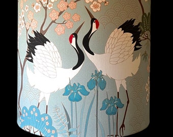 Lampshade Drum lampshade crane lamp shade unique lampshade oriental lampshade custom lampshade lamp shade