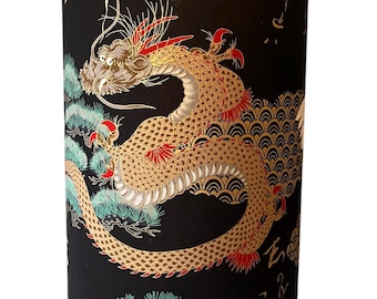 Lampshade Drum lampshade dragon lamp shade oriental lamp unique lamp dragon lamp statement lampshade