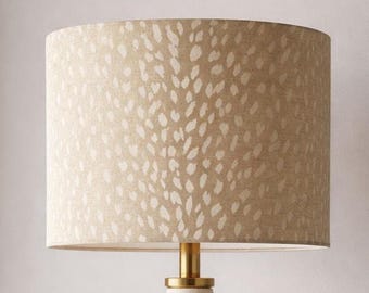Fawn Print Lampshade Neutral Animal Print Light Shade animal print lampshade neutral lighting deer print lampshade