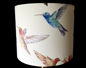 Lamp shade Drum lampshade  lamp shade unique lampshade hummingbird lampshade custom designer lampshade luxury lampshade nature lampshade