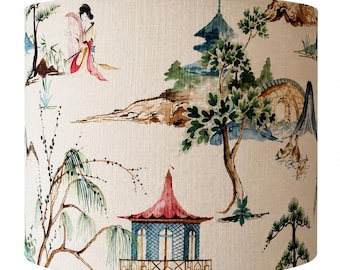Lampshade Drum lampshade oriental lamp shade pagoda lampshade hand made lampshade custom lampshade