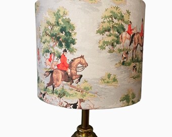Lampshade Drum lampshade  lamp shade unique lampshade neutral lampshade custom lampshade luxury lampshade horse lampshade equestrian lamp