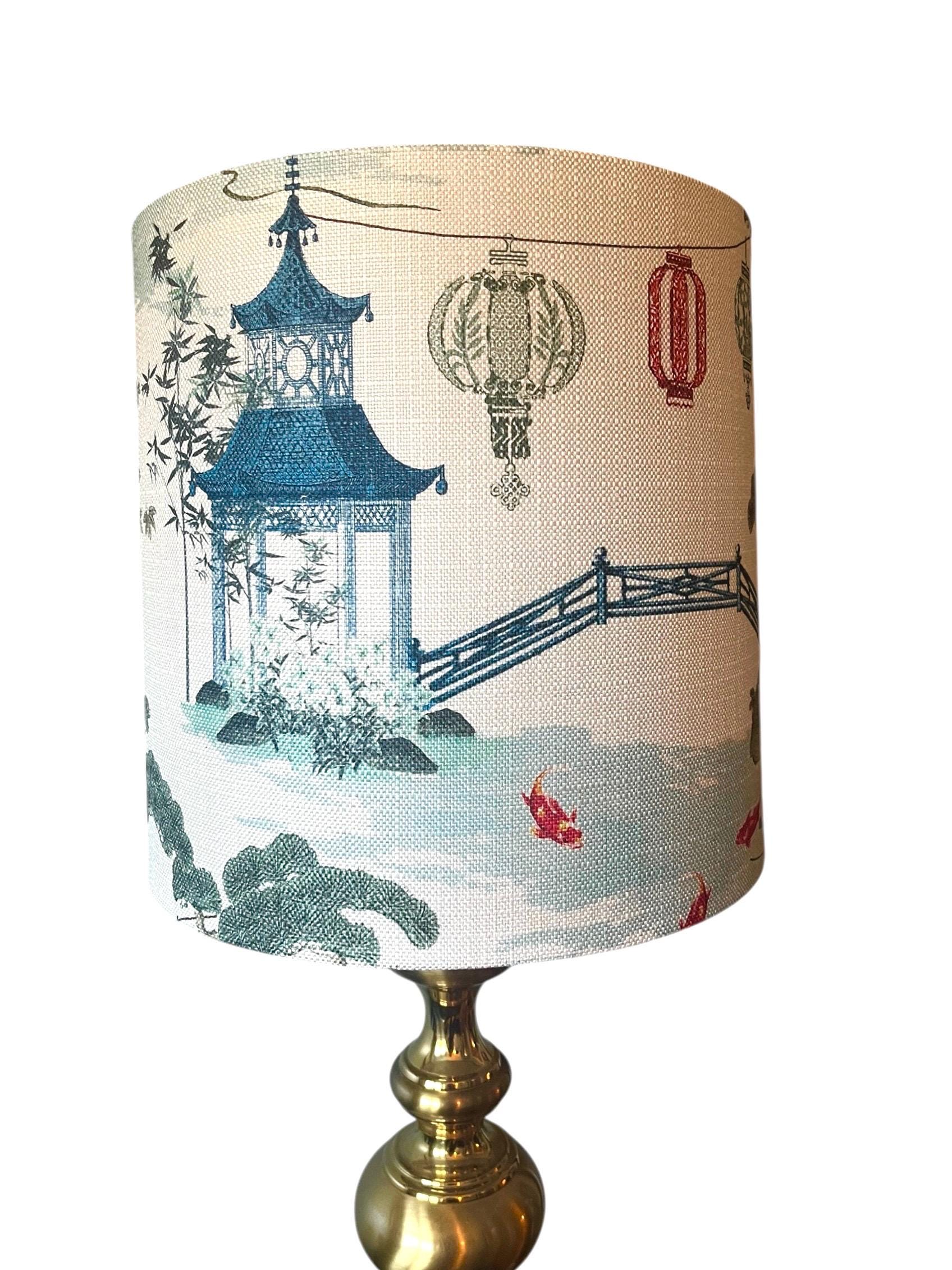 Lampshade Drum Lampshade Oriental Lamp Shade Pagoda Lampshade Hand Made ...