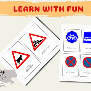Traffic Signs Flashcards, Preschool Education (PDF Download) - Etsy