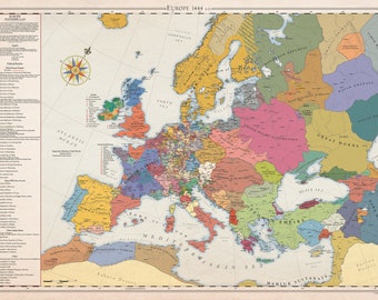 Europe 1444, carte historique