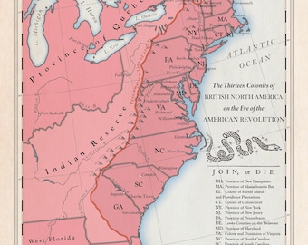 British North America 1775, Historical Map