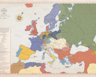 Europe 1848, Historical Map