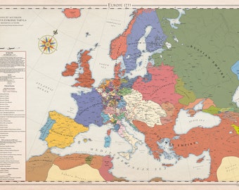 Europe 1733, carte historique