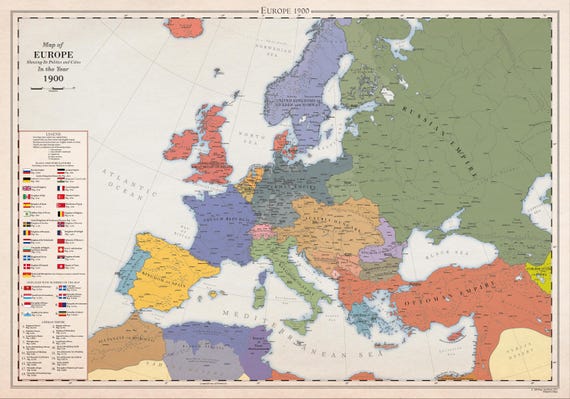 Europe 1900, Historical Map
