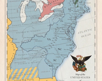 United States of America 1783, Historical Map