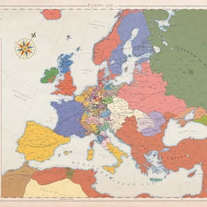 Europa 1600, Historische Landkarte