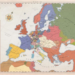 Europe 1740, carte historique