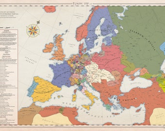 Europe 1700, Historical Map