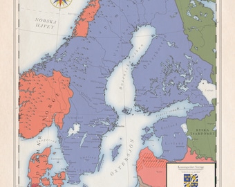 Swedish Empire 1658, Historical Map (Svenska stormaktsväldet, 1658)