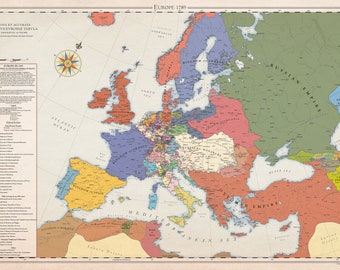 Europe 1789, Historical Map
