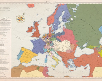 Europe 1789, Historical Map