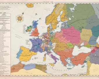 Europe 1500, carte historique
