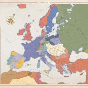 Europa 1812, historische kaart