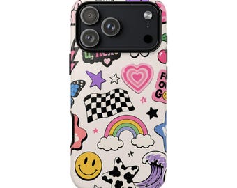 Funda para teléfono Good Vibes para iPhone 17 16 15 14 Pro Max Samsung Galaxy Google Pixel Y2K Retro Sticker