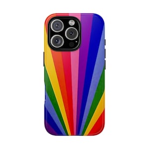 Sparkly Retro Rainbow Phone Case: Protective Colorful Cover