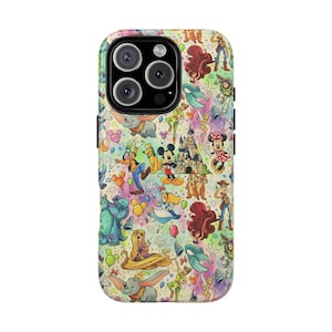 Custodia per telefono con personaggi Disney e acquerello, custodia per telefono Disney, custodia per telefono Topolino e Minnie, il posto più felice sulla Terra