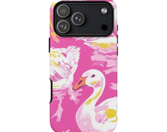Funda para teléfono Pink Goose para iPhone 17 16 15 14 Pro Max Samsung Galaxy Google Pixel Preppy Barbiecore Fun