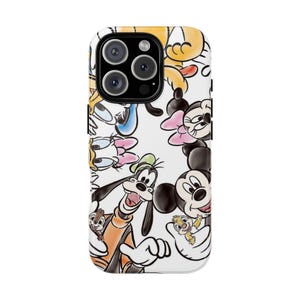 Custodia per telefono con personaggi Disney e acquerello, custodia per telefono Disney, custodia per telefono Topolino e Minnie, il posto più felice sulla Terra