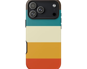 Funda para teléfono con diseño retro de rayas que gotean, compatible con iPhone 17, 16, 15, 14 Pro Max, Samsung Galaxy y Google Pixel 70s.