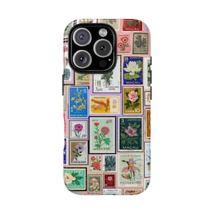 Vintage Stamp Collage Phone Case: Retro Scrapbook Design