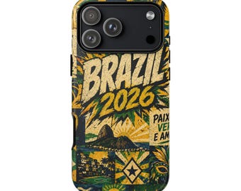 Funda para móvil de fútbol de Brasil para iPhone 17 16 15 14 Pro Max, Samsung Galaxy, Google Pixel, Mundial 2026