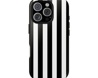 Funda para teléfono con rayas negras / Diseño minimalista y elegante